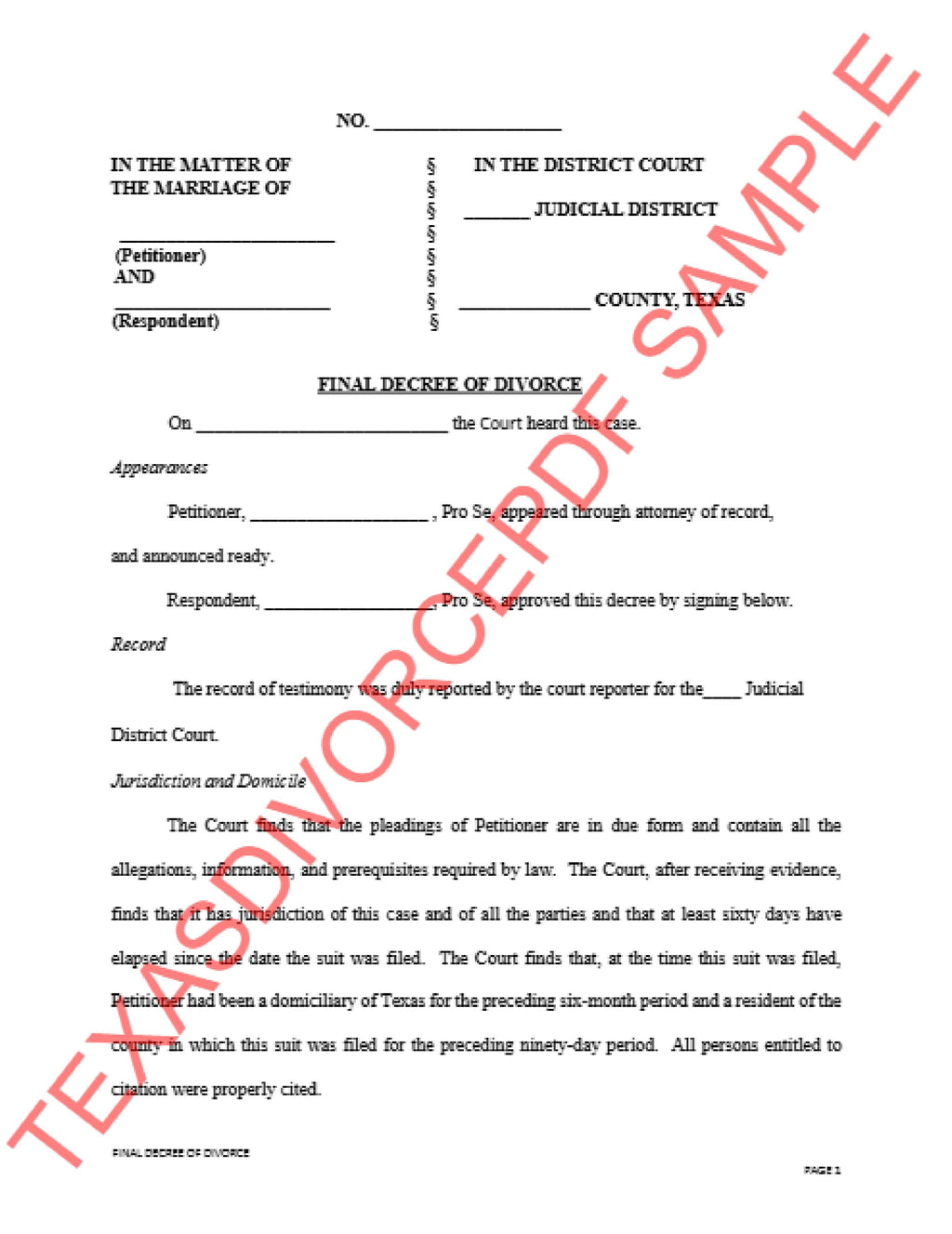 Cómo solicitar el divorcio en Texas sin un abogado