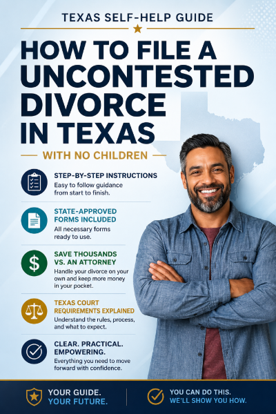 How To File For Divorce in Texas Without A Lawyer/Uncontested/No Children